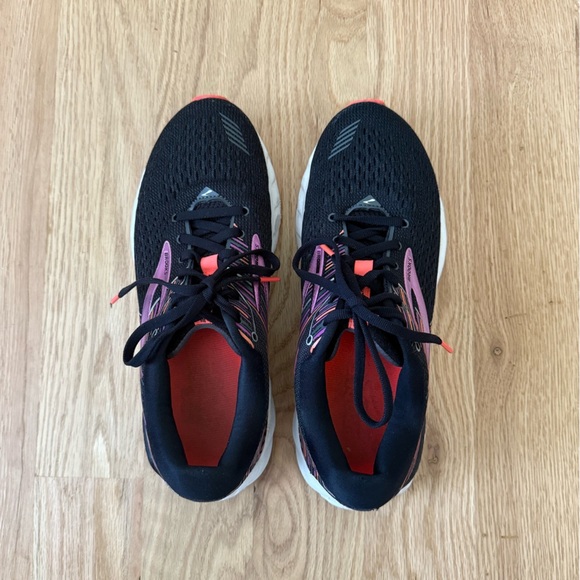 Brooks Adrenaline GTS 19 Women's Running Sneakers Black, Purple, Coral Size 9 - Picture 6 of 10